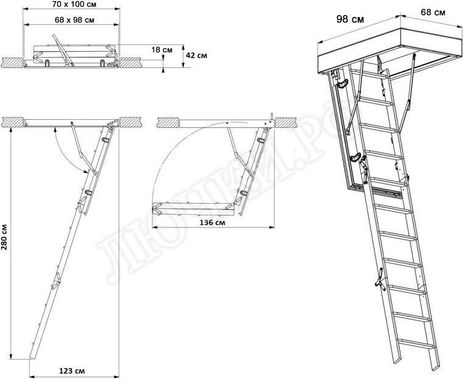 Чердачная лестница Fakro LTK Thermo 700*1000*2800 Чердачная лестница Fakro LTK Thermo 700*1000*2800