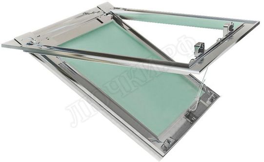 Люк под покраску Ультра для установки в потолок, 2 створки, съёмная перегородка Люк под покраску Ультра для установки в потолок, 2 створки, съёмная перегородка