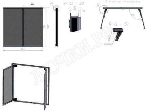 Люк под плитку Нажимной Секрет-Лайт 250*850 Люк под плитку Нажимной Секрет-Лайт 250*850